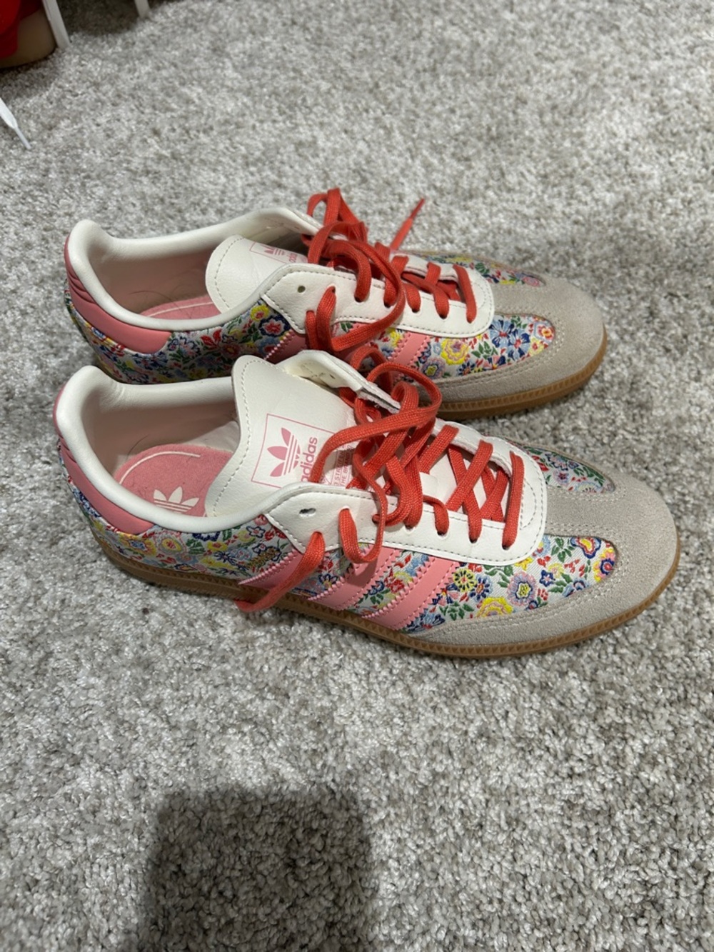 adidas x Liberty London Floral Samba Sneakers in Coral, Pink & Cream